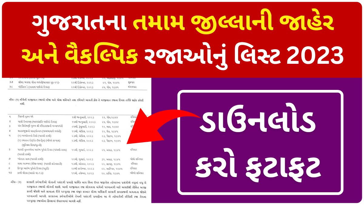 Gujarat Public and Optional Holiday List 2023